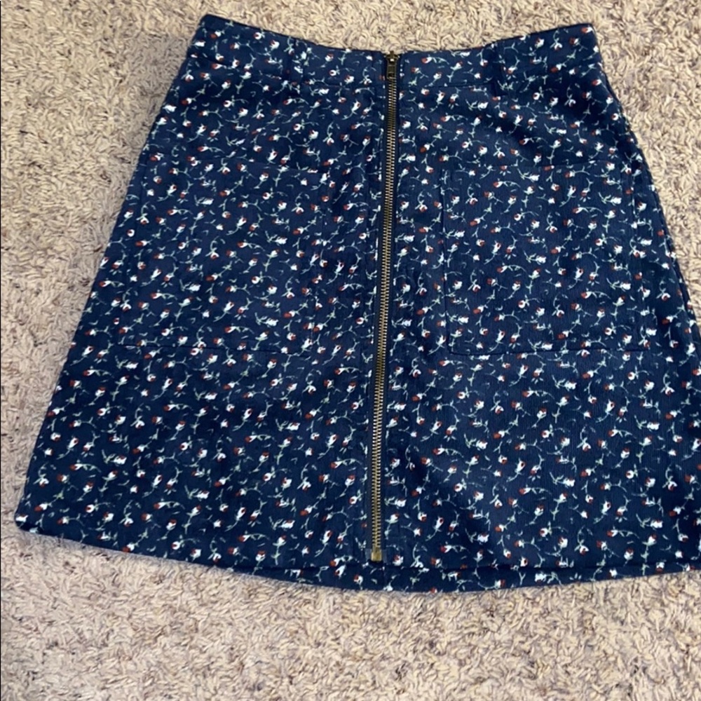 Navy flowered skirt